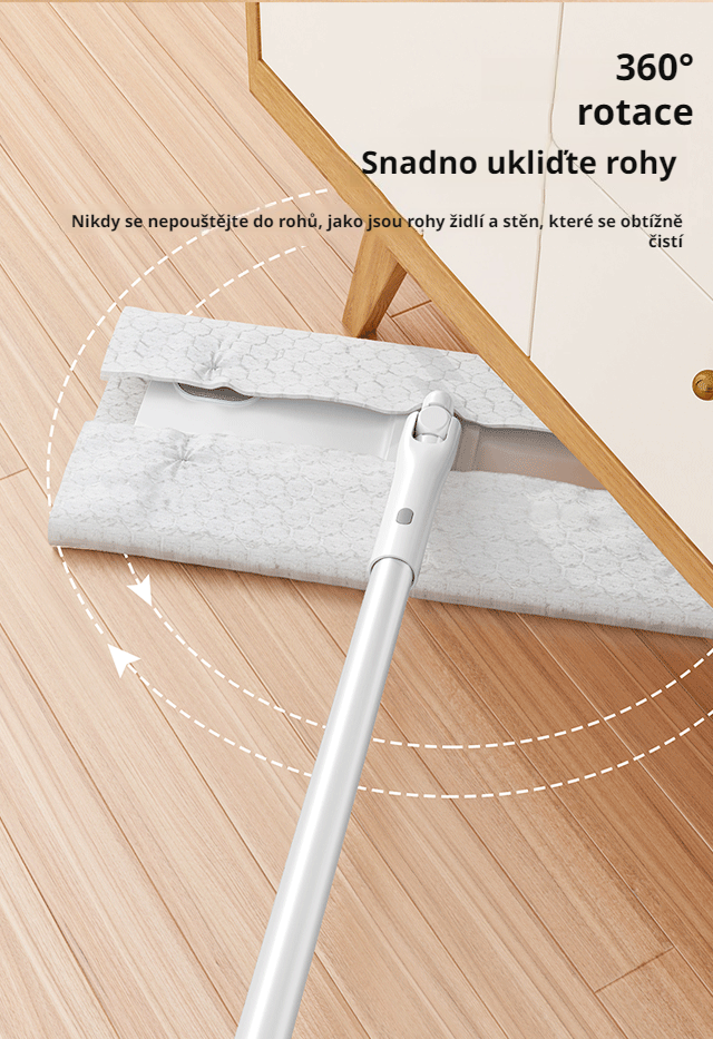 Mop s dlouhou rukojetí pro snadný úklid