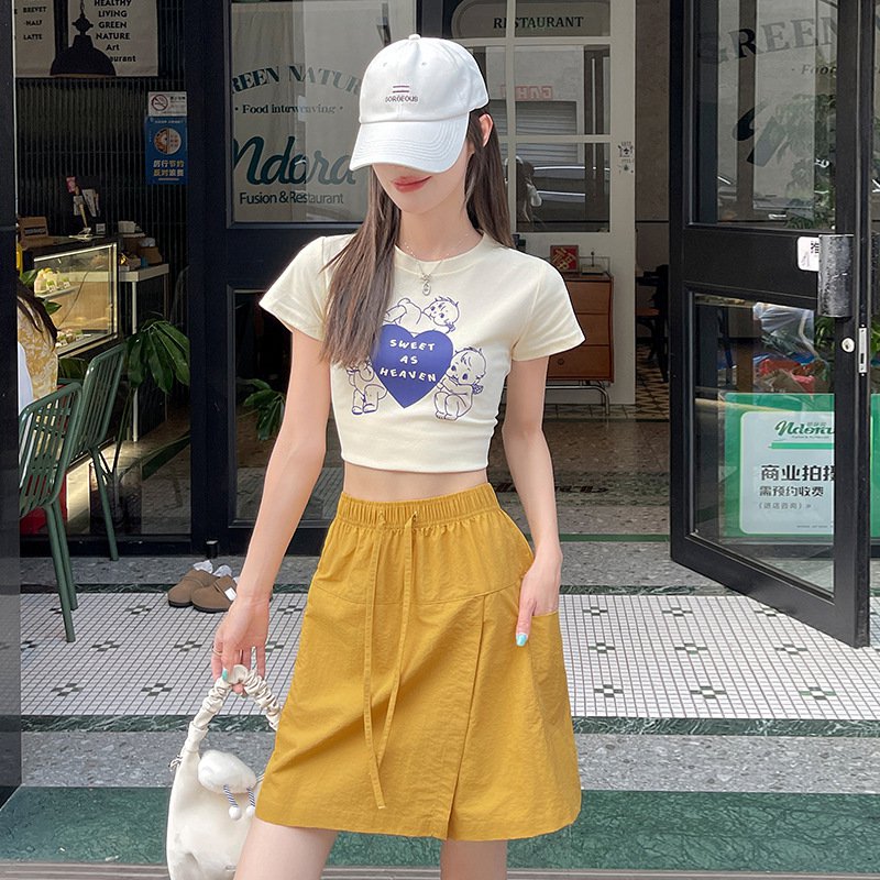 Damen Sommer Skort, High Waist, Outdoor Cargo Shorts, lässig und figurformend
