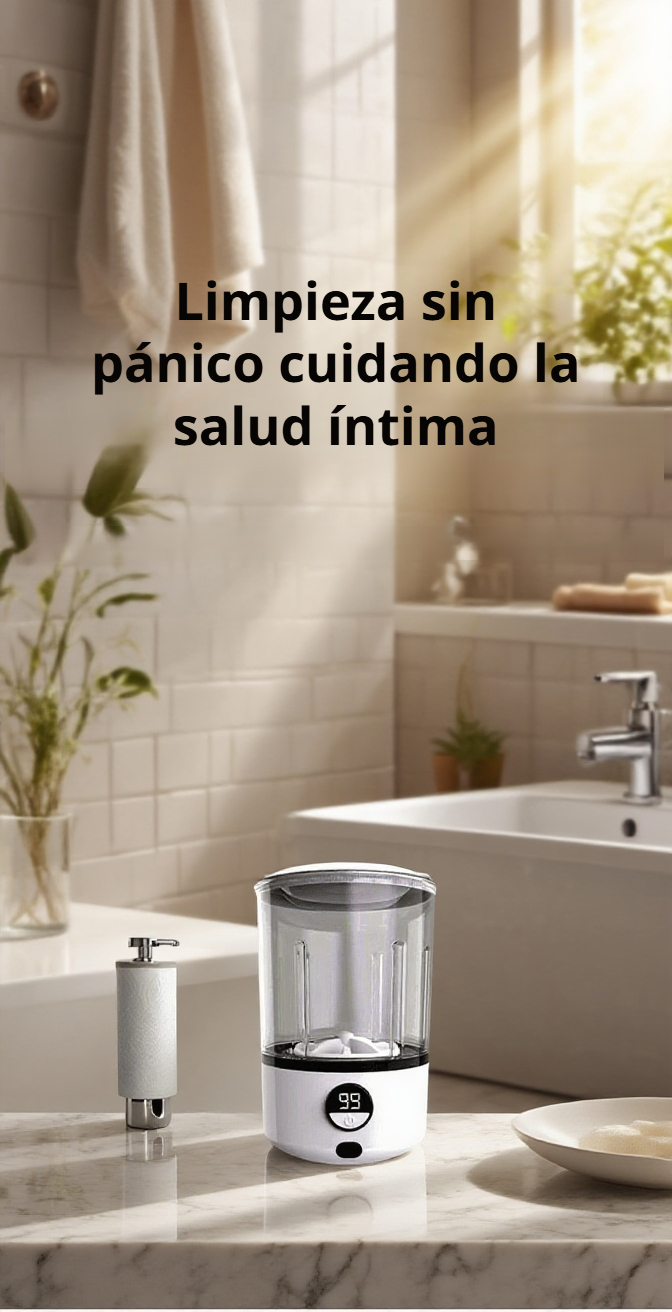 Lavadora portátil inalámbrica para ropa interior en uso