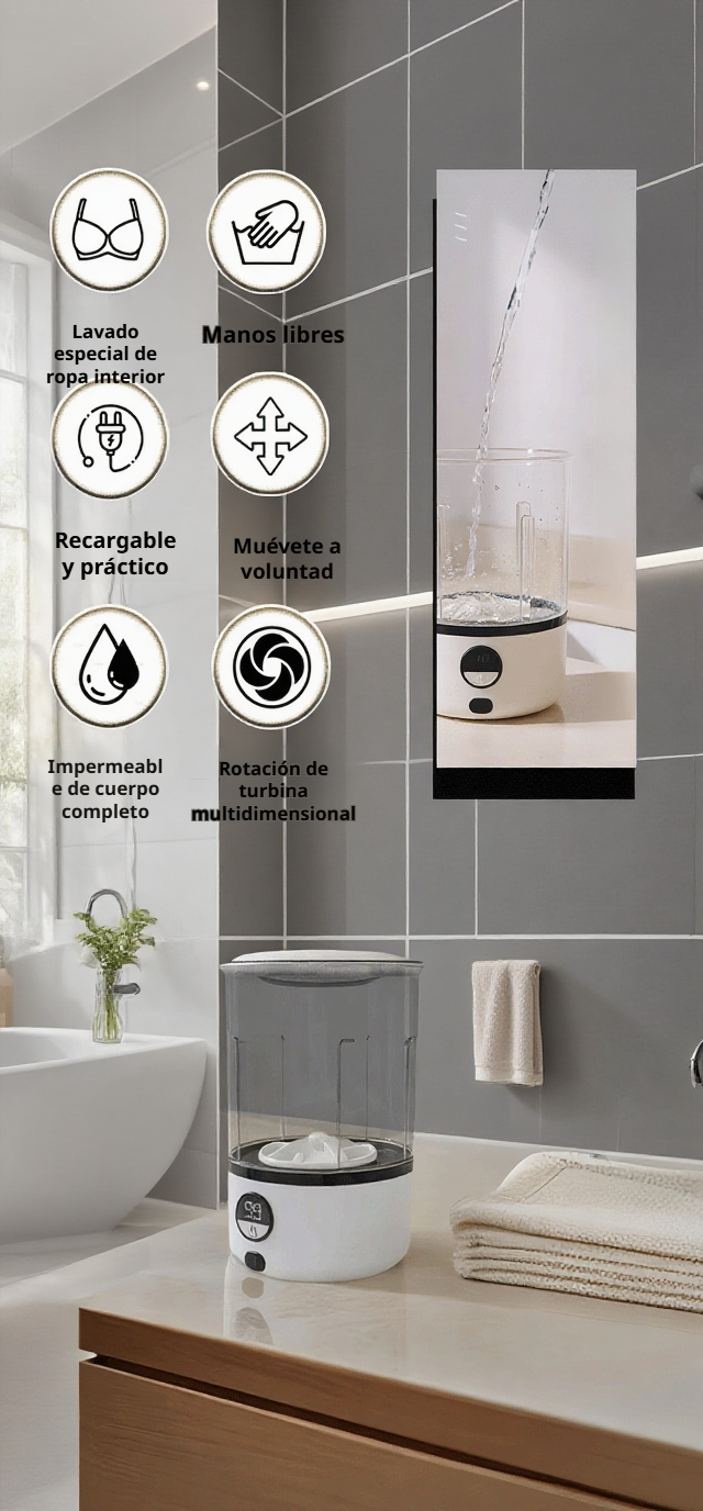 Mini lavadora inalámbrica para prendas delicadas
