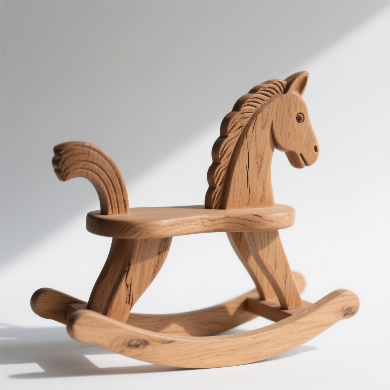 Retro dřevěný houpací koník na bílém pozadí