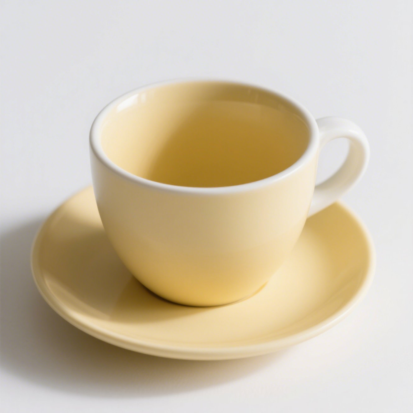 Sada dvou krémově žlutých kávových šálků Macron