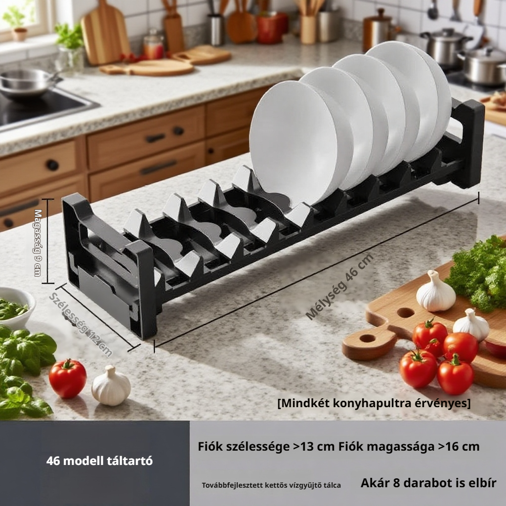 Konyhai fiók elválasztó szekrény tányértartó edényekhez és evőeszközökhöz
