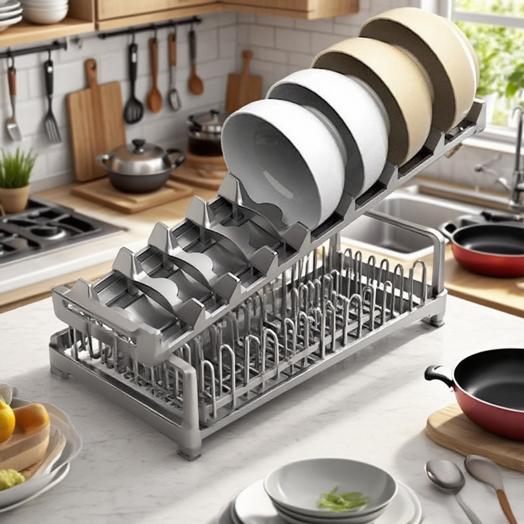 Konyhai fiók elválasztó szekrény tányértartó edényekhez és evőeszközökhöz