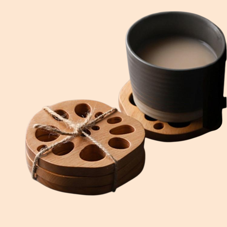 식당 물컵용 너도밤나무 커피 코스터