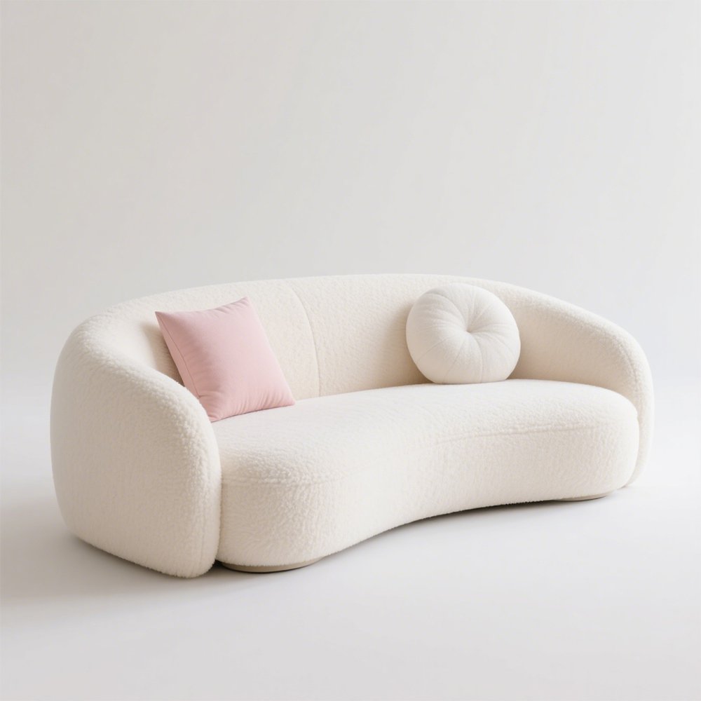 Detail pohodlného sedáku krémové pohovky