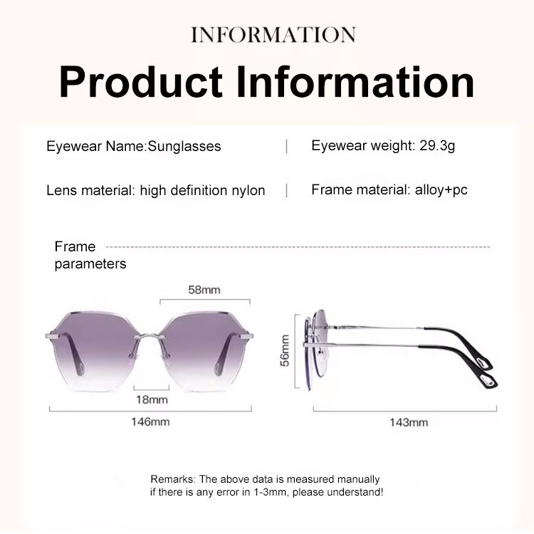 【Photochromic】 Frameless Sunglasses - Incorrect Specification