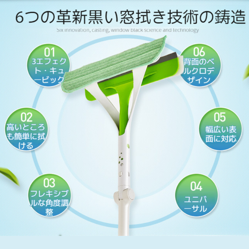 ガラスクリーナー トリプルアクションウィンドークリーナー 高輝度フルスクラブドア 窓ガラスクリーナー