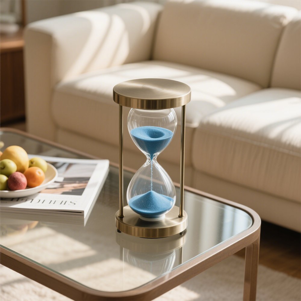 レトロデザインのクリエイティブ砂時計タイマー正面画像