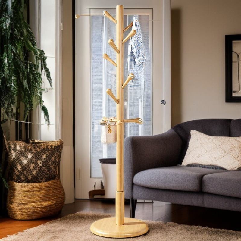 Solid wood coat rack