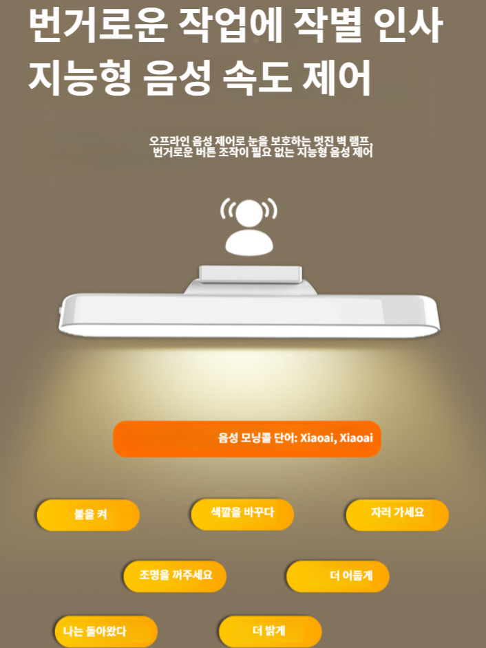 거울전자기흡입감지등 무드등 아이 보호벽등 학생 기숙사 리모콘 사용