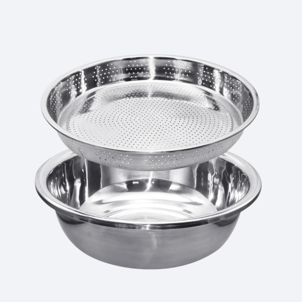 ステンレス洗米洗菜水切りボウル