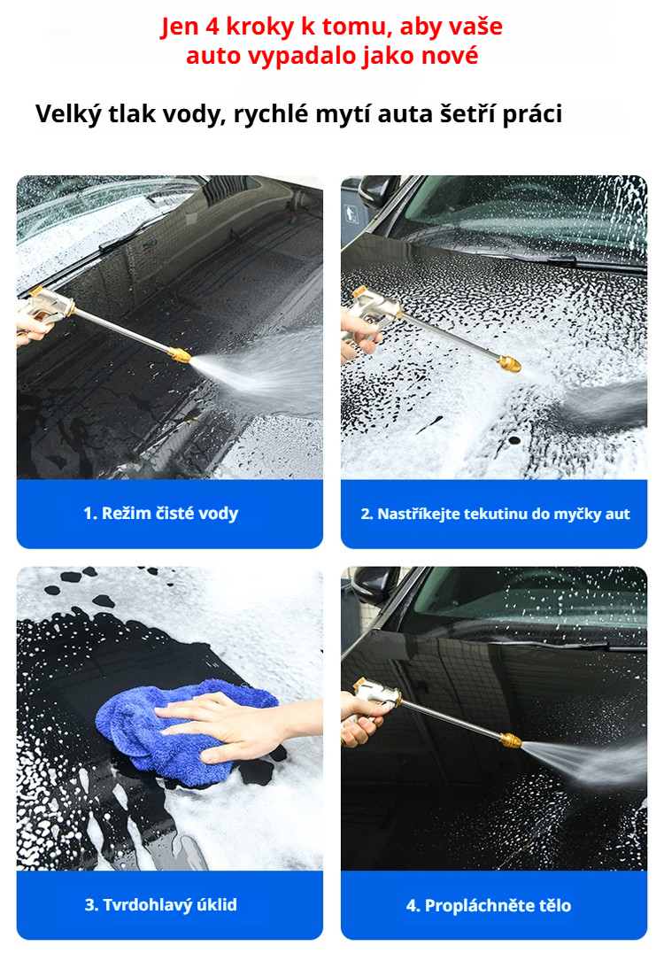 Univerzální použití vysokotlaké vodní pistole na různé typy vozidel