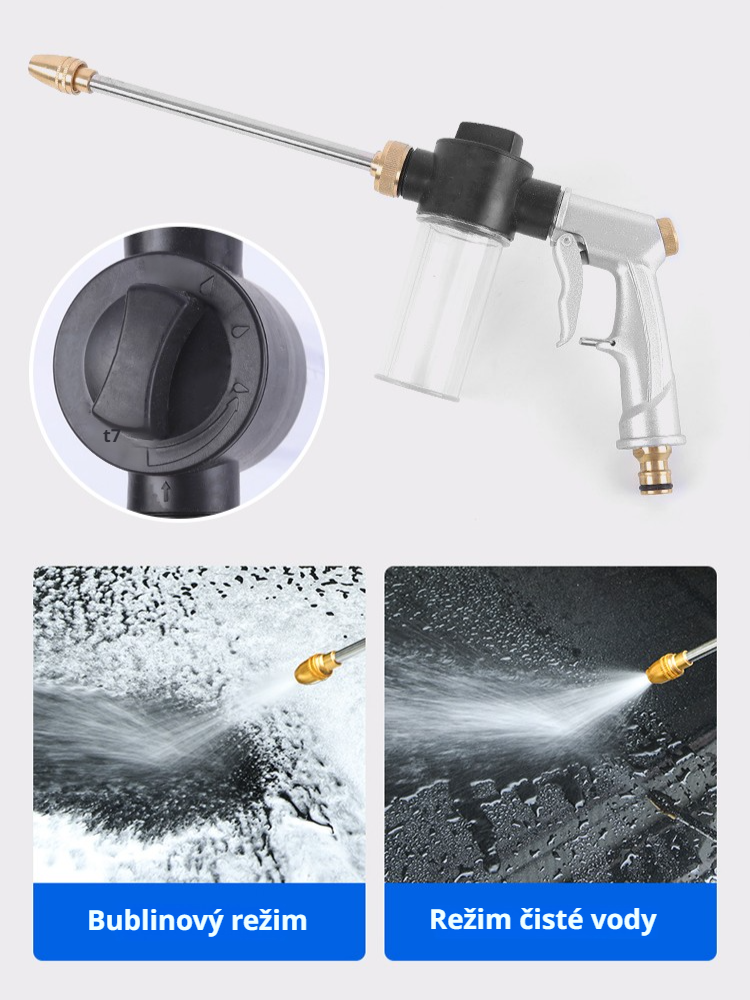 Vysokotlaká vodní pistole s tryskou z čisté mědi na mytí aut