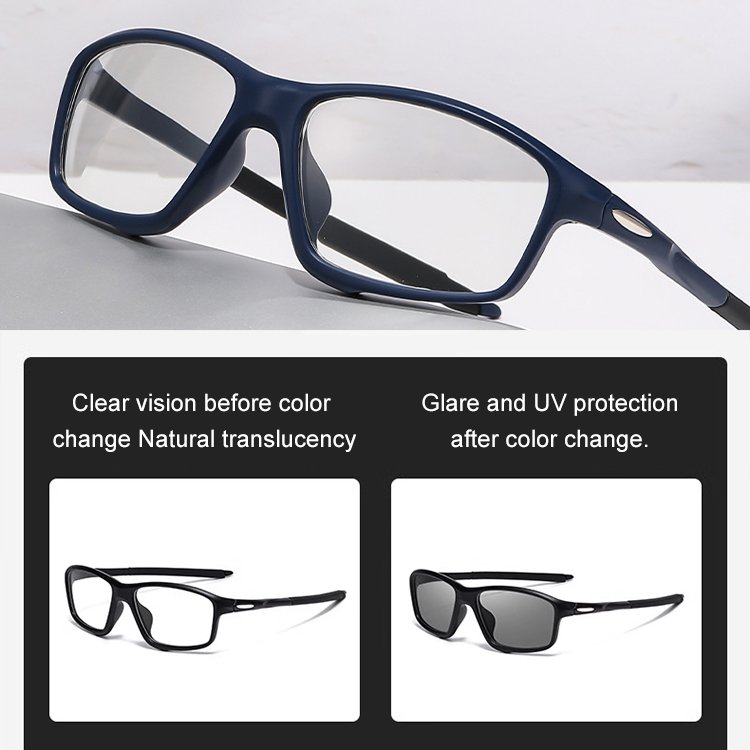 Sports photochromic reading glasses for both near and far use