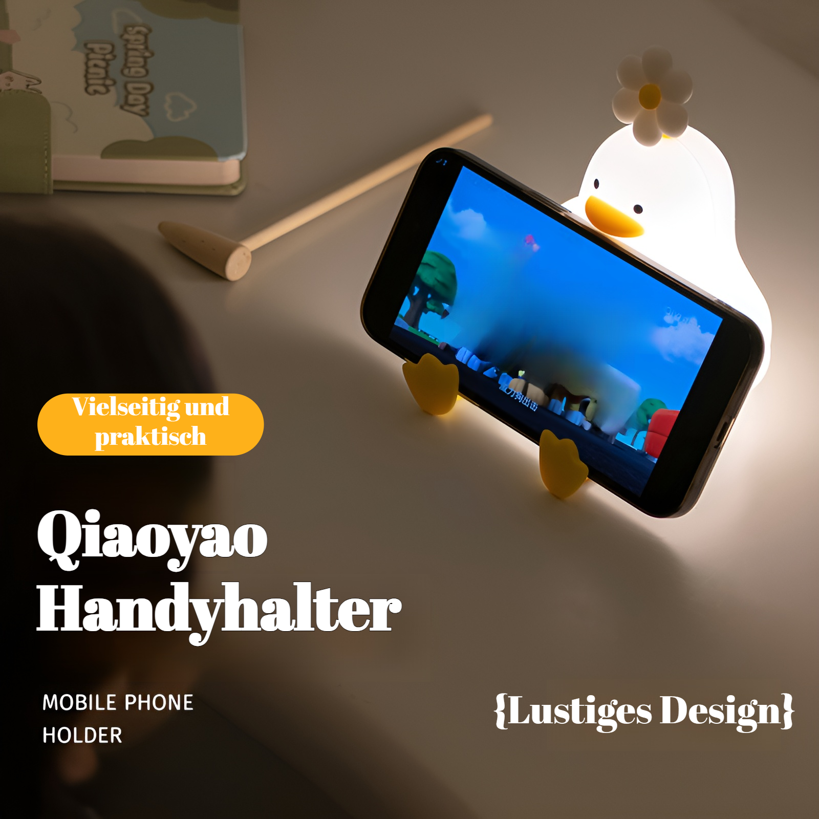 Süße Nachtlampe Ente mit kleiner Leuchte