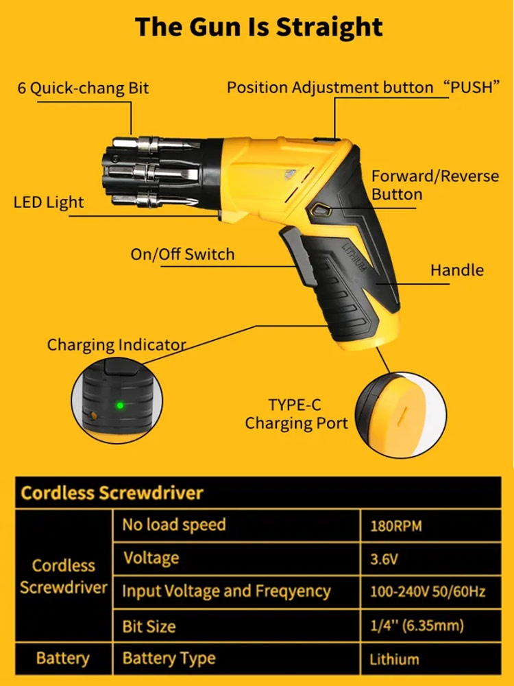 Multifunctional double bearing folding electric screwdriver electric drill