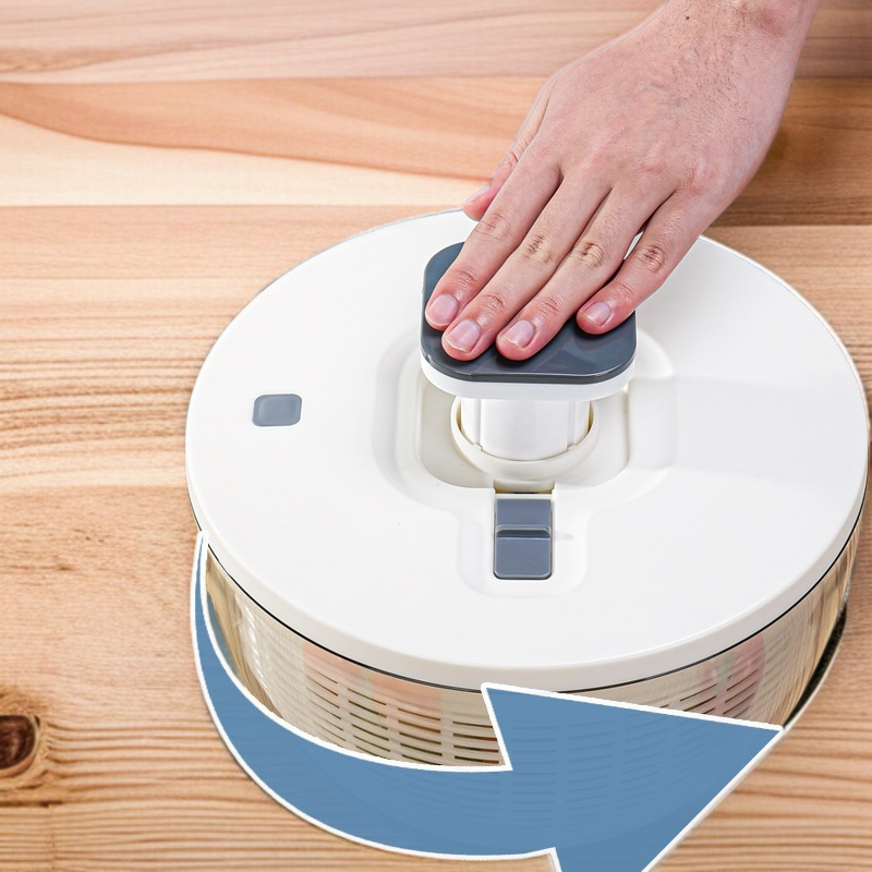 Hilandero Manual de verduras tipo empuje, cesta de drenaje de comida para ensalada de frutas, deshid