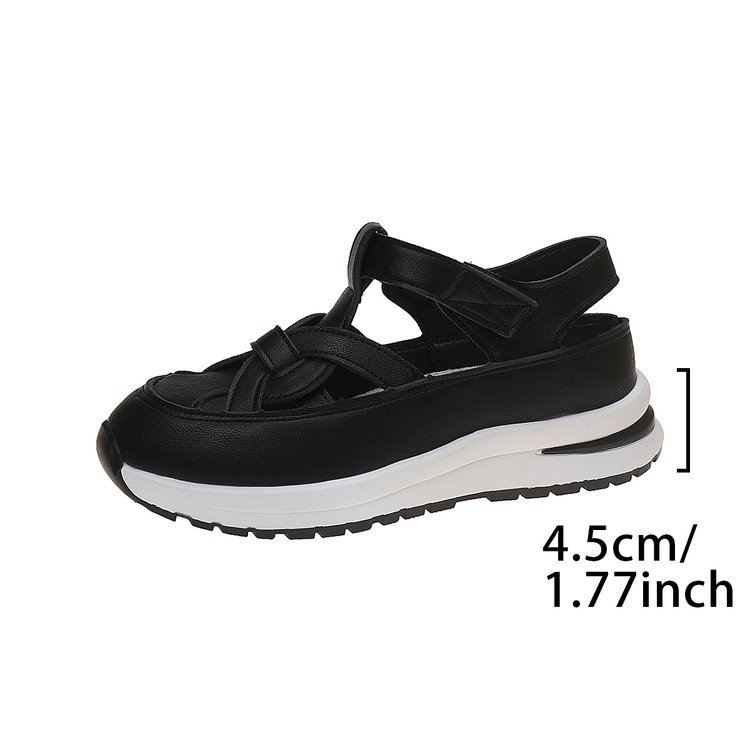 여름 송편 통굽 여성 통풍 웨지 샌들 펀칭 샌들 여 빅사이즈 여름 웨지 샌들