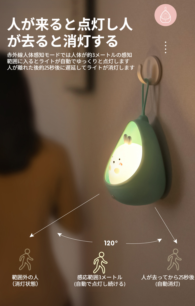 やさしい暖色LEDの授乳用ナイトライト