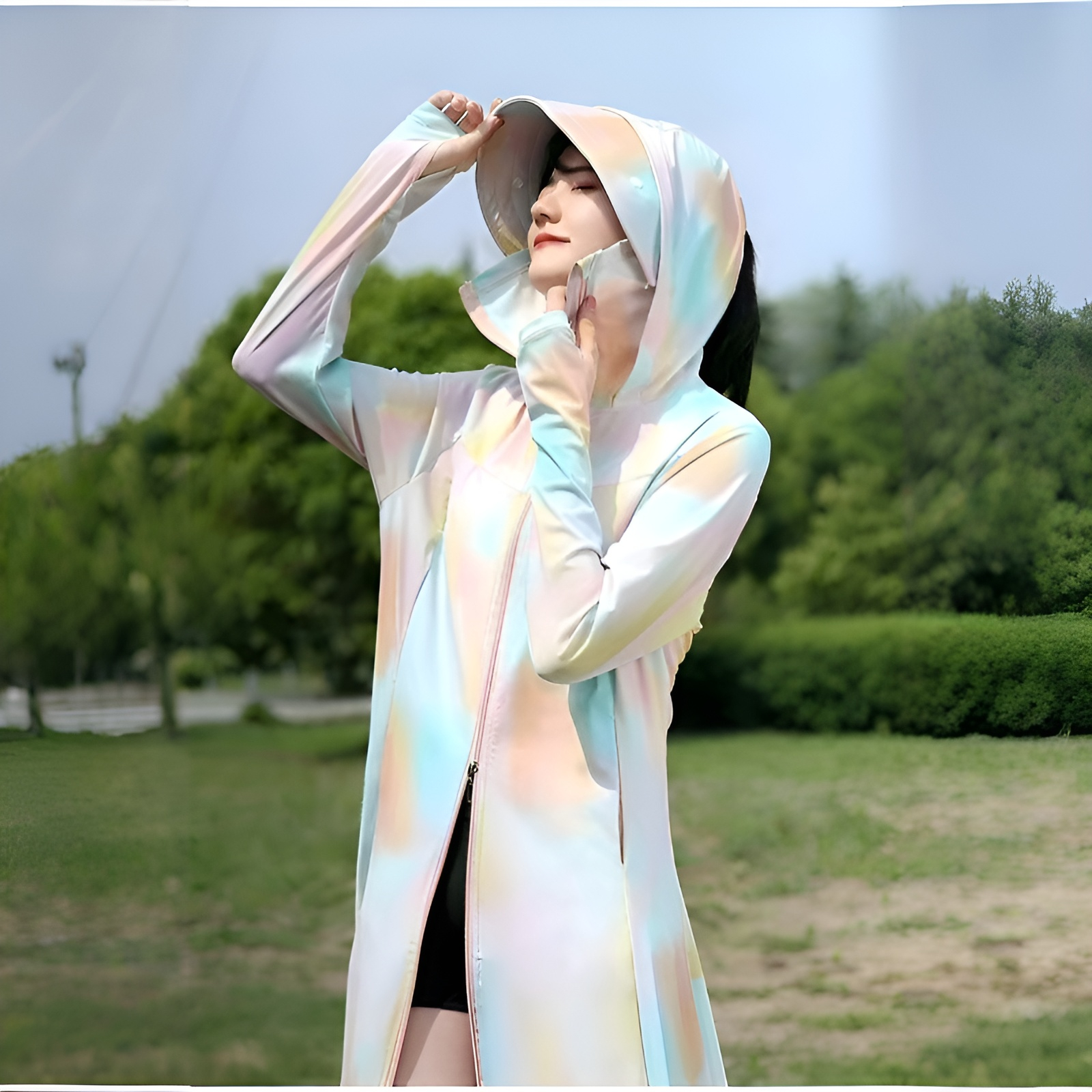 軽量で涼しいアイスシルク日焼け止め服