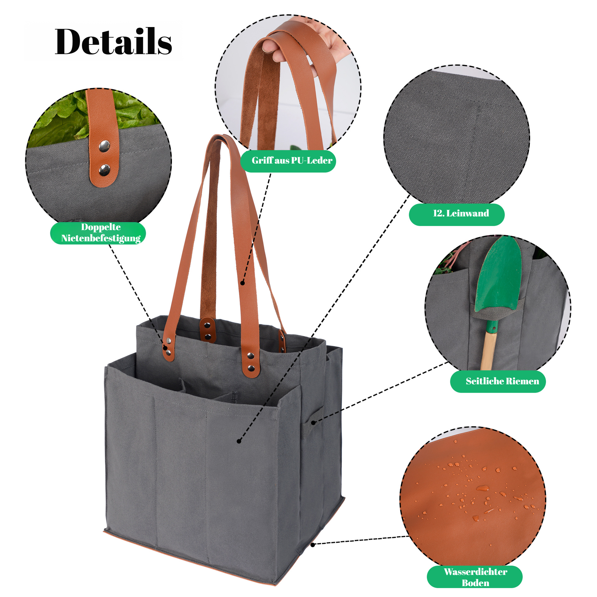 Umweltfreundliche Einkaufstasche große Kapazität Supermarkt Canvas Einkaufstasche multifunktionale A