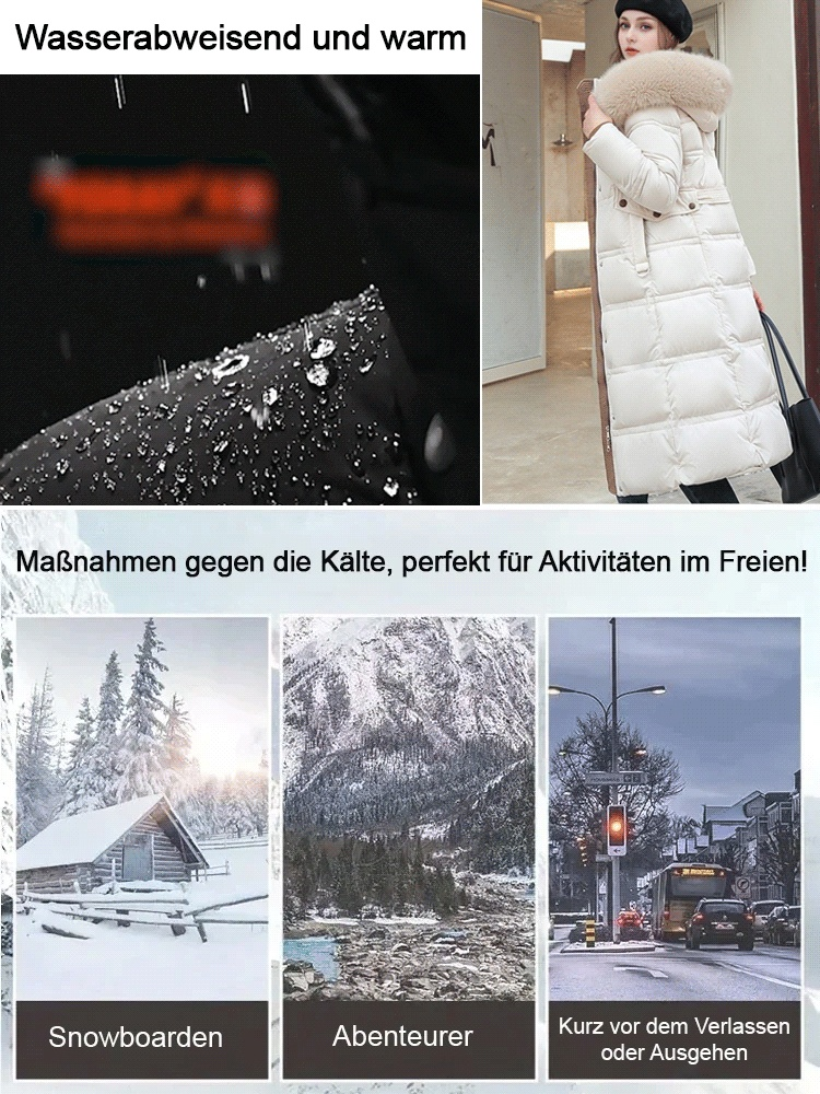 [Celebrity Style] Mittellange Slim-Daunenjacke