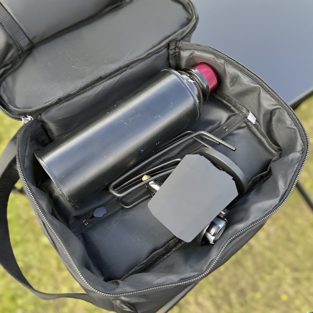 防水素材のアウトドアバッグのクローズアップ