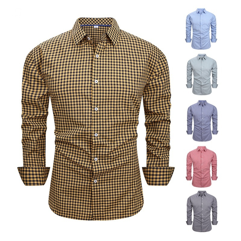 Casual Plaid Shirt Shirt Plaid Vintage Outdoor Four Side Stretch
