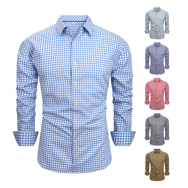 Casual Plaid Shirt Shirt Plaid Vintage Outdoor Four Side Stretch