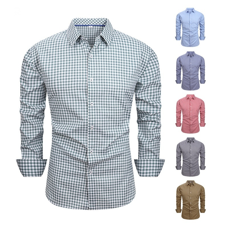 Casual Plaid Shirt Shirt Plaid Vintage Outdoor Four Side Stretch
