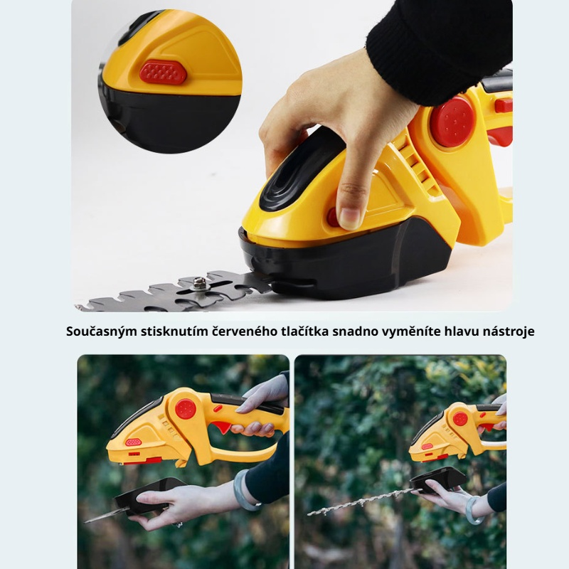 Ruční bezdrátové nabíjecí nůžky na živý plot, elektrické zahradní nůžky