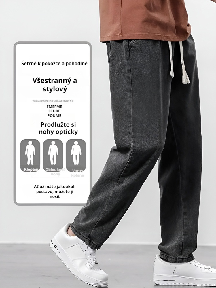 Pánské rovné džíny s volným střihem