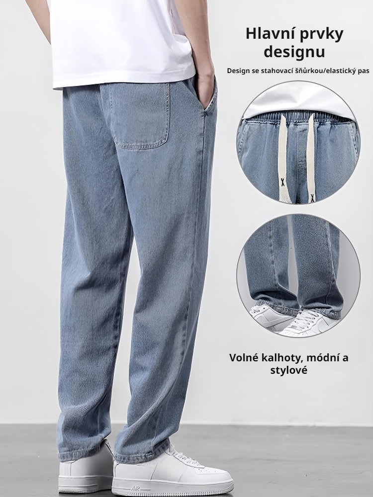 Pánské rovné džíny s volným střihem