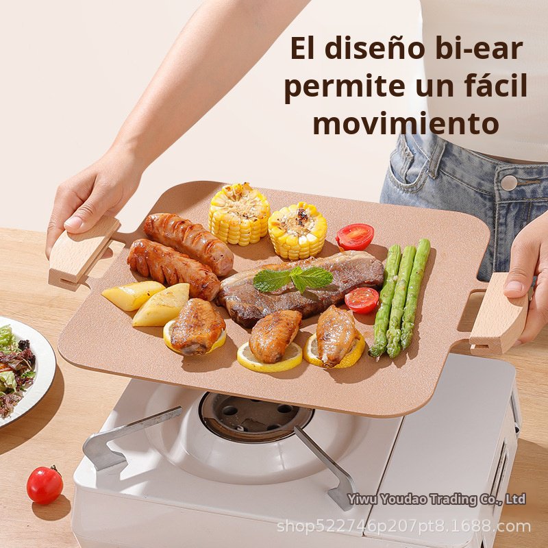 Placa de barbacoa coreana para acampar al aire libre, piedra médica, bandeja para hornear antiadhere