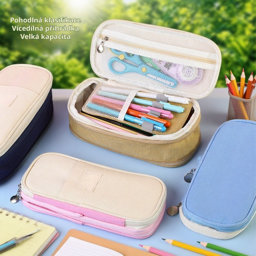 Vylepšené multifunkční pouzdro na pastelky v barvách makronek Highcolor