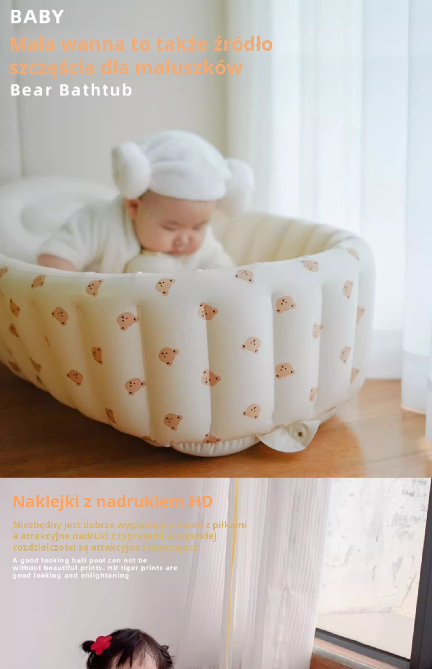 Kolorowa wanienka do kąpieli dla noworodków