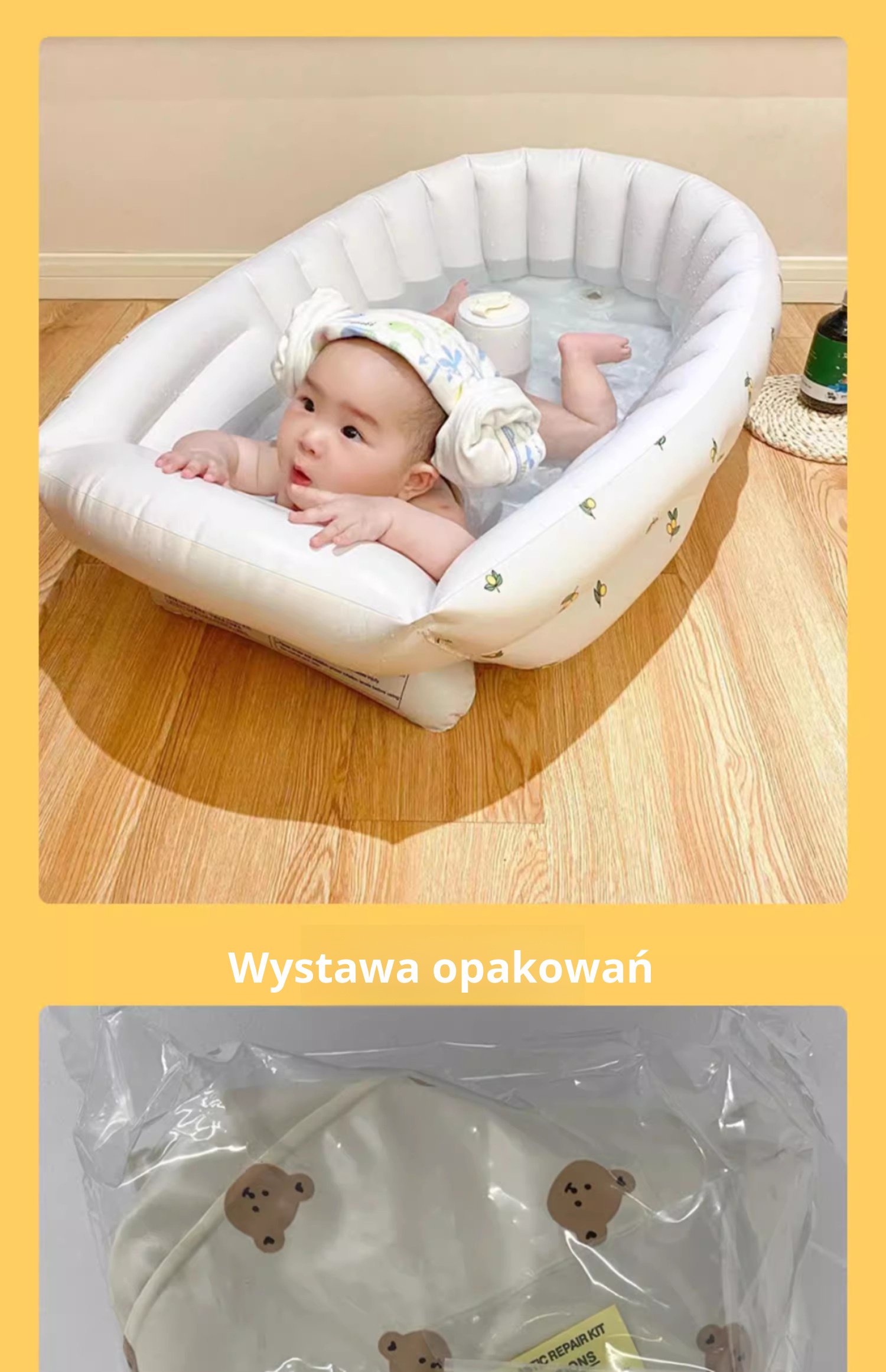 Bezpieczny basenik dla niemowlaka do zabawy i kąpieli