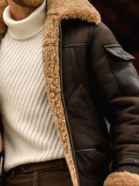 Herren Leder-Bomberjacke