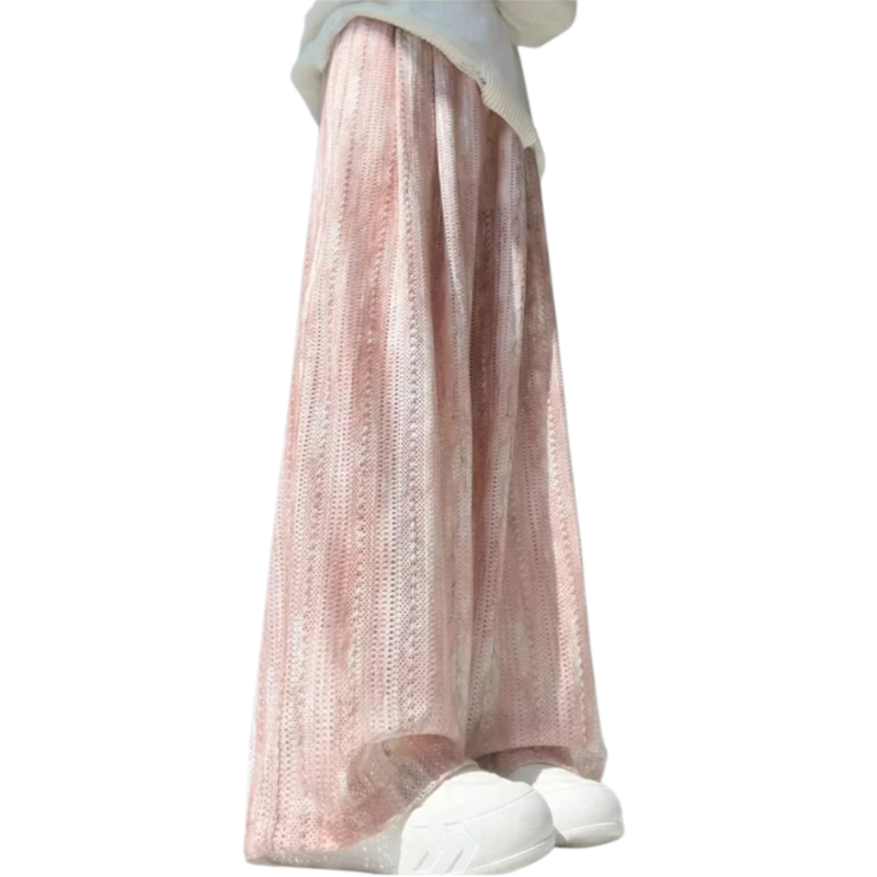 Trendige Damen-Weithose mit Eisdruck, Sommerliche Freizeithose