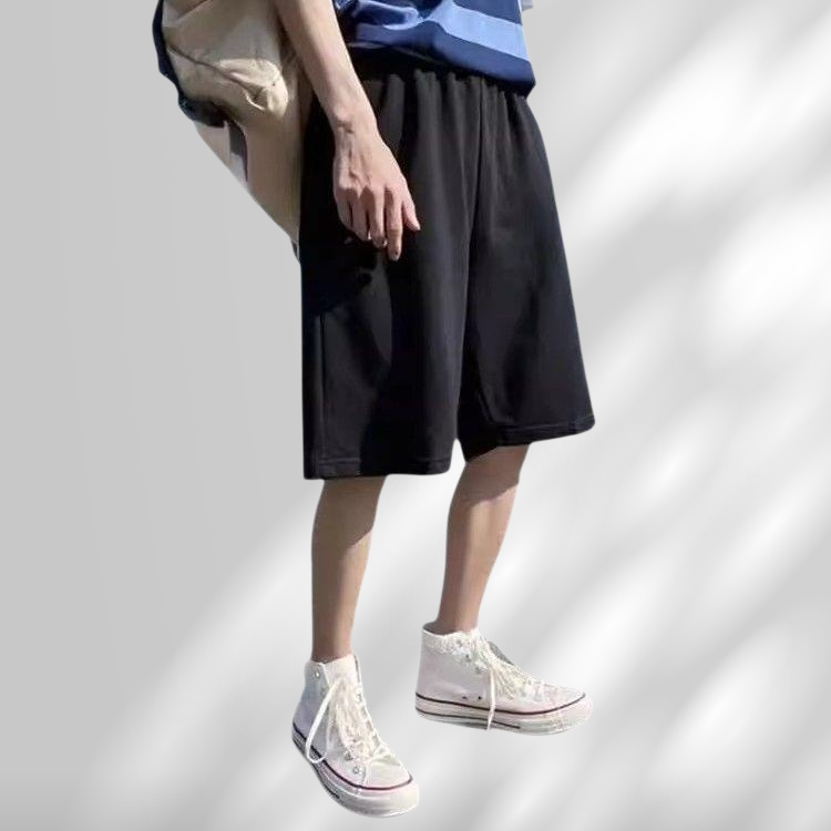 夏のシンプルワイド5分丈パンツ・韓国風トレンドファッション