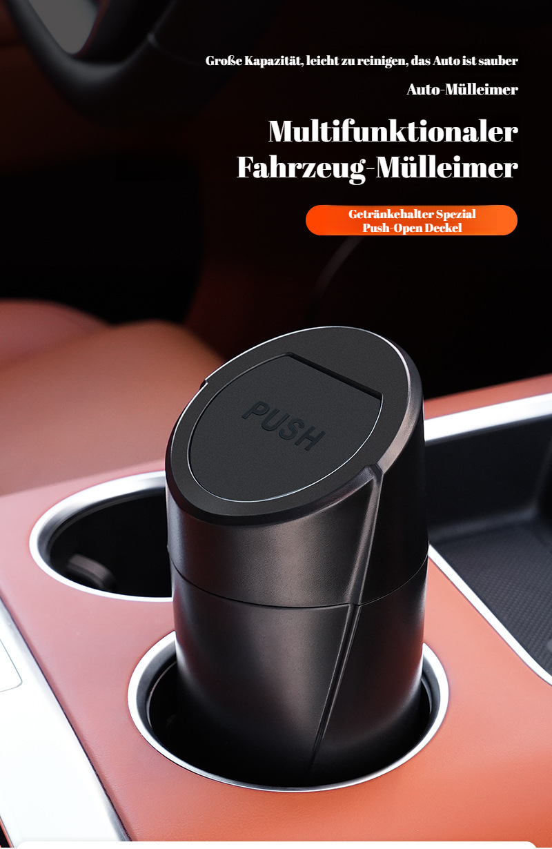Auto-Mülleimer, Kleinwagen-Mini-Aufbewahrungsbox, Mittelkonsole, Multifunktions-Autozubehör, Auto-Fl