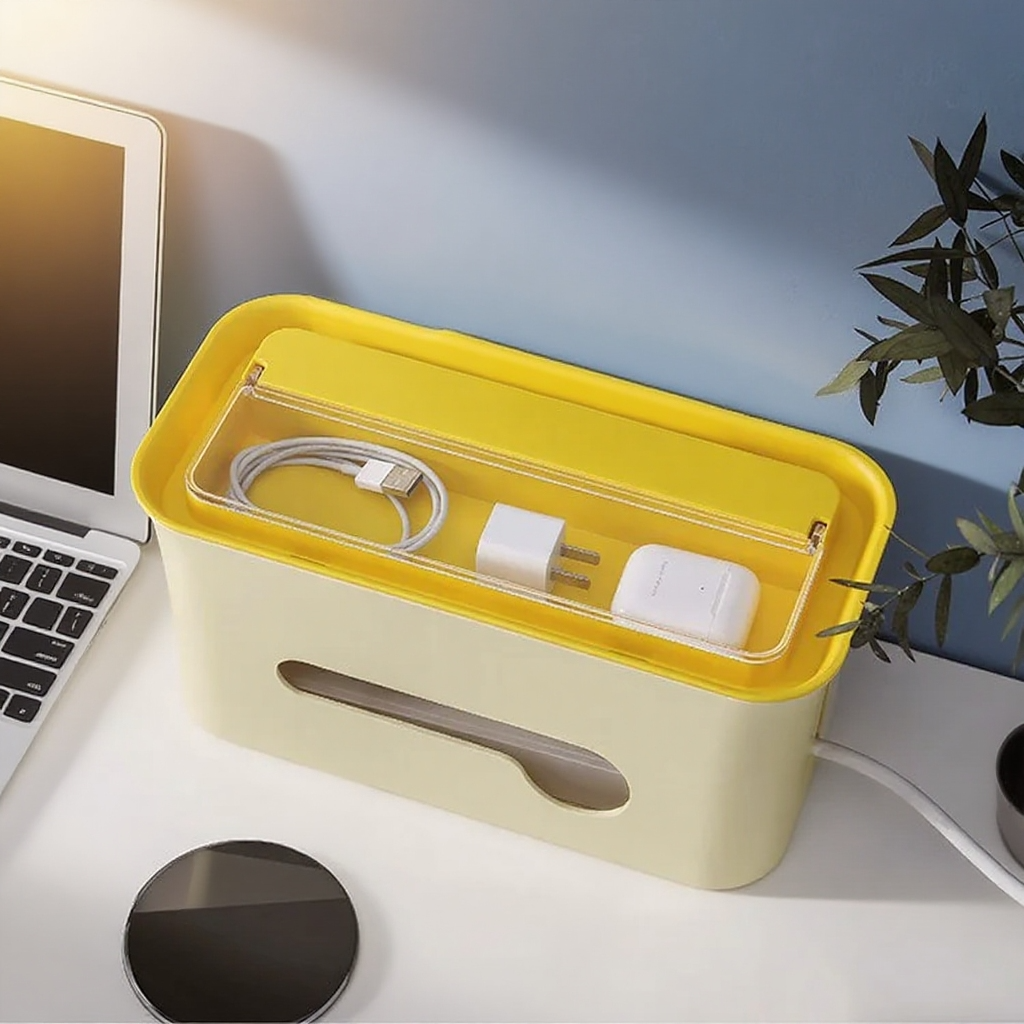 Boîte de rangement multifonctionnelle pour câbles et multiprises