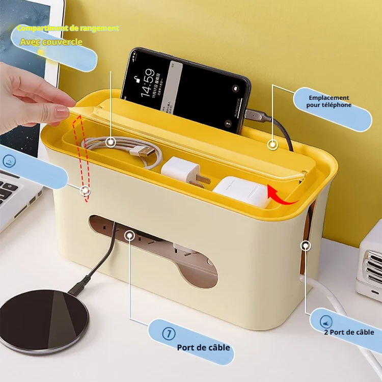 Boîte de rangement multifonctionnelle pour câbles et multiprises