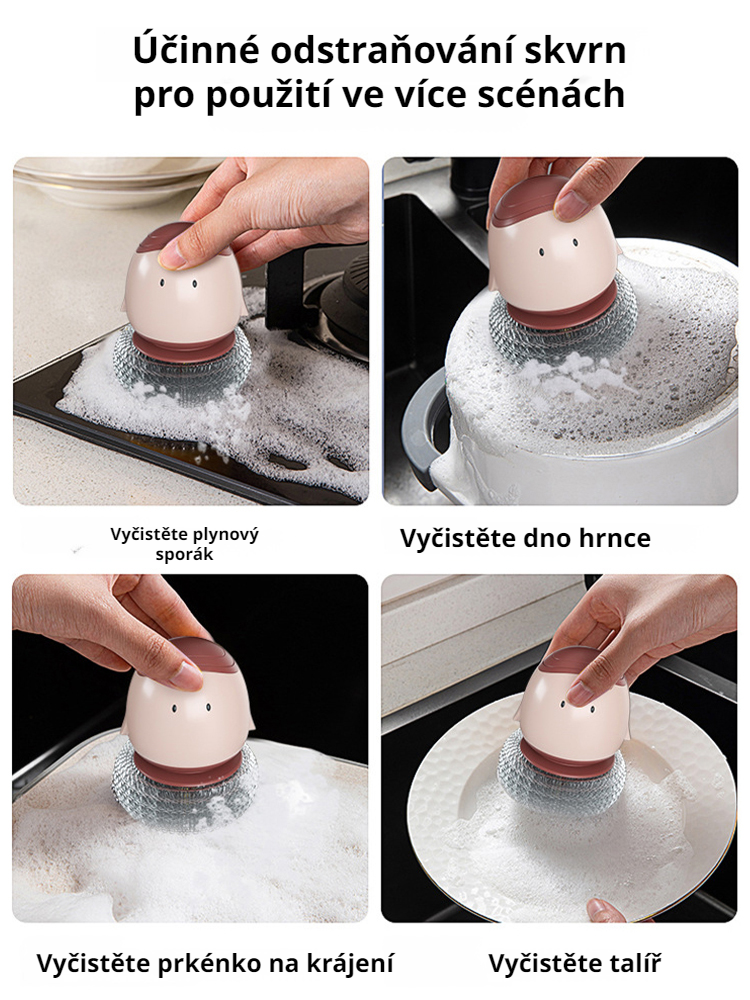 Automatický kartáč na mytí nádobí s dávkovačem čisticího prostředku