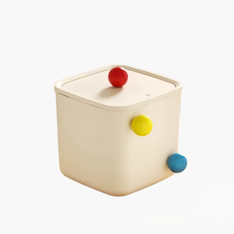 クリームスタイルの卓上ゴミ箱