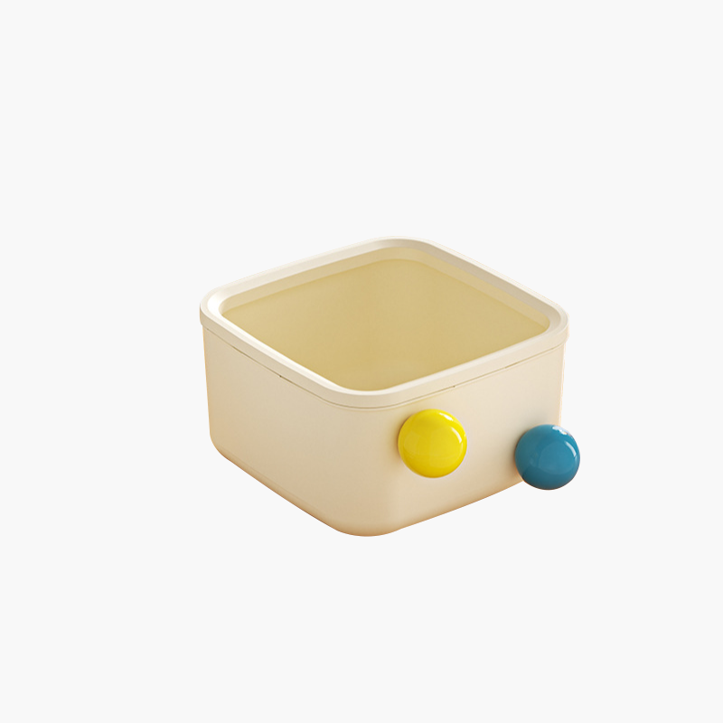 クリームスタイルの卓上ゴミ箱