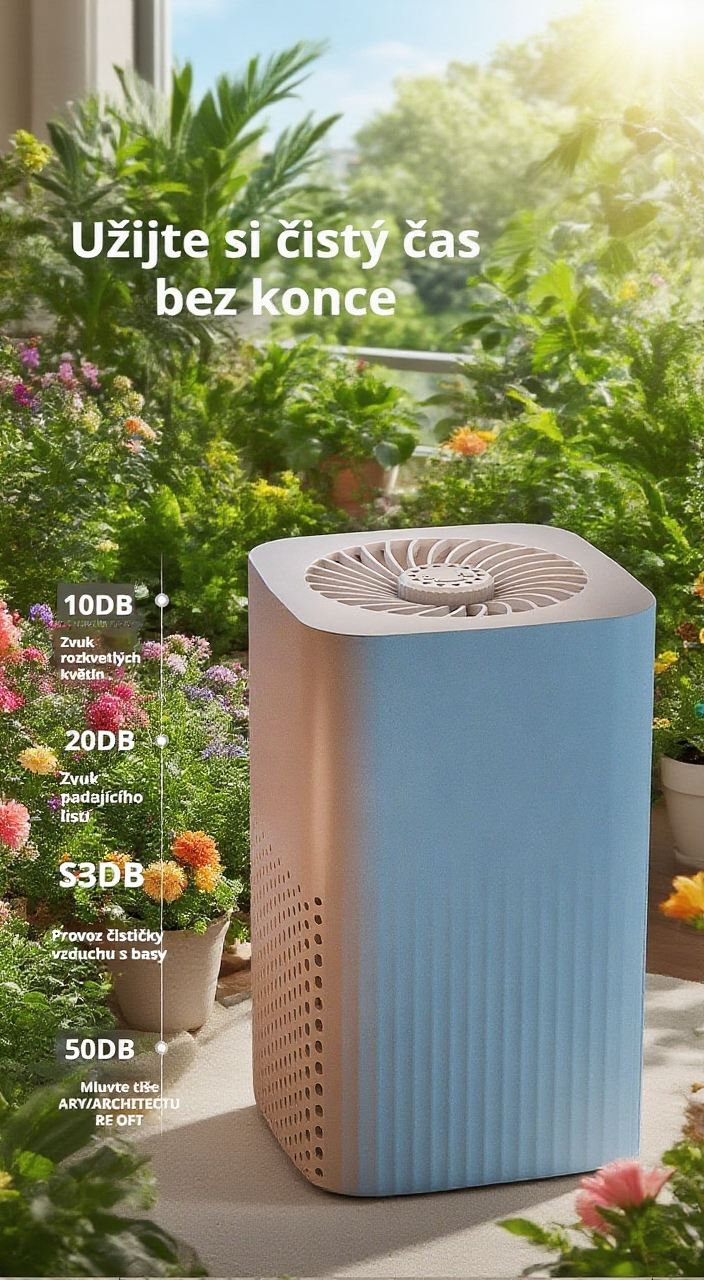 Kompaktní design domácího čističe vzduchu