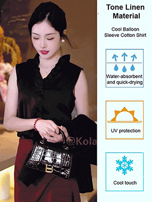 Slim-fit versatile floral V-neck satin sleeveless blouse