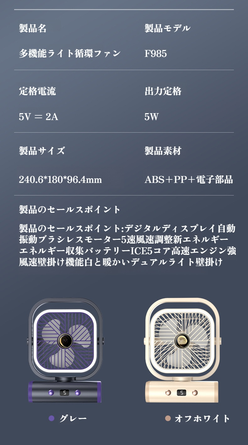 多機能デジタルスクリーンファンの全体イメージ